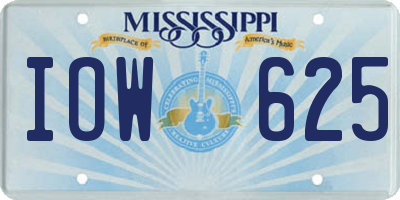 MS license plate IOW625