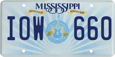 MS license plate IOW660