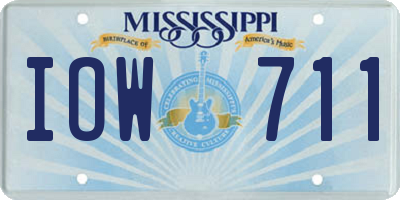 MS license plate IOW711