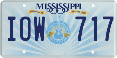 MS license plate IOW717
