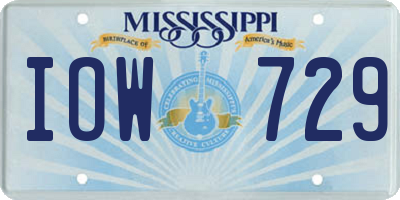 MS license plate IOW729