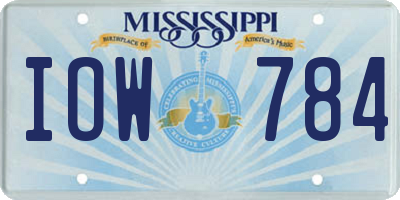 MS license plate IOW784