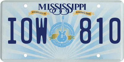MS license plate IOW810