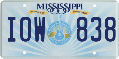 MS license plate IOW838