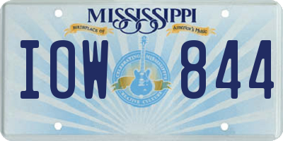 MS license plate IOW844