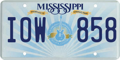 MS license plate IOW858