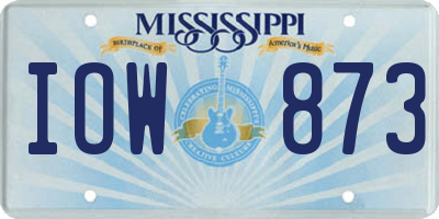 MS license plate IOW873