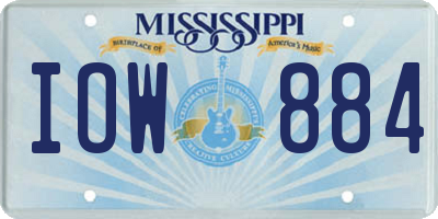 MS license plate IOW884