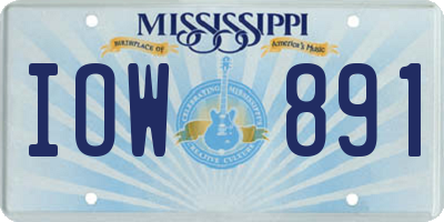 MS license plate IOW891