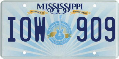 MS license plate IOW909