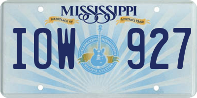MS license plate IOW927