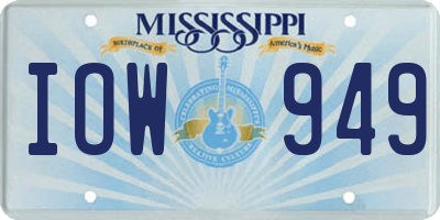 MS license plate IOW949