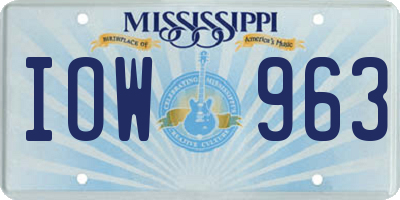 MS license plate IOW963