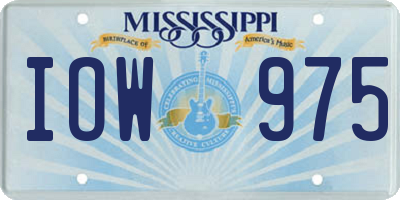MS license plate IOW975