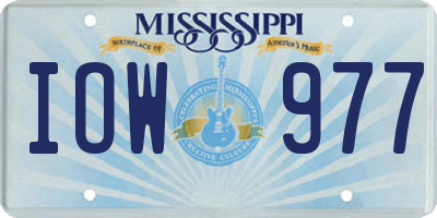 MS license plate IOW977