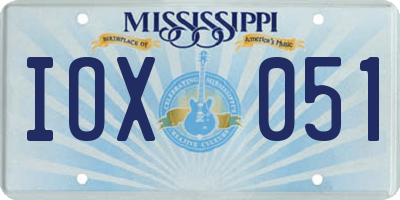 MS license plate IOX051