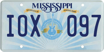 MS license plate IOX097