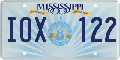MS license plate IOX122