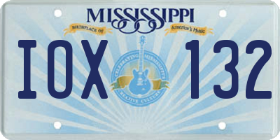 MS license plate IOX132