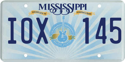 MS license plate IOX145