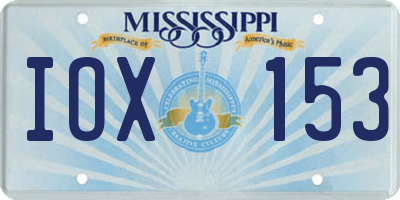 MS license plate IOX153