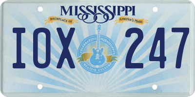 MS license plate IOX247