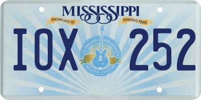 MS license plate IOX252