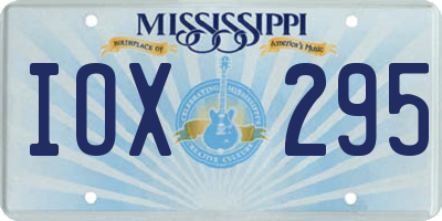 MS license plate IOX295
