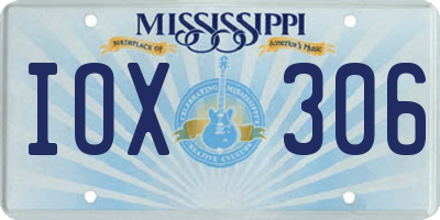 MS license plate IOX306
