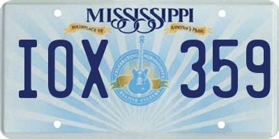 MS license plate IOX359