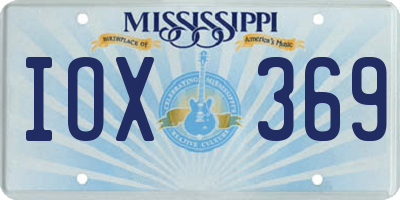 MS license plate IOX369