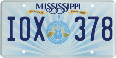 MS license plate IOX378