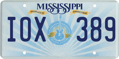 MS license plate IOX389