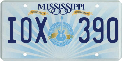 MS license plate IOX390