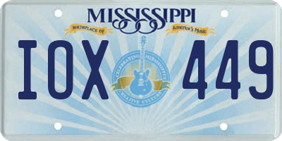 MS license plate IOX449