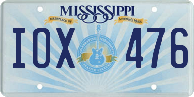 MS license plate IOX476