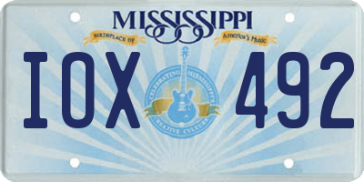 MS license plate IOX492