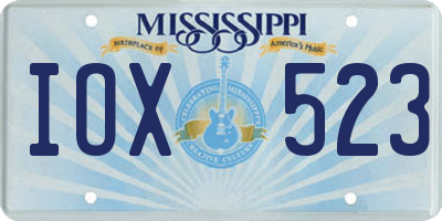 MS license plate IOX523