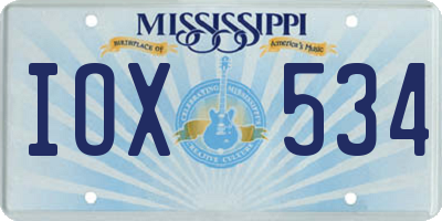MS license plate IOX534