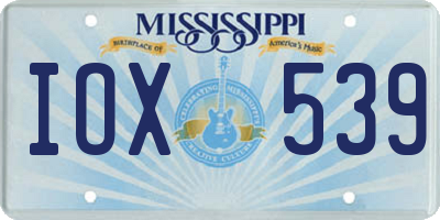 MS license plate IOX539