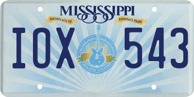 MS license plate IOX543