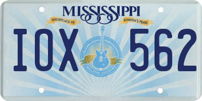 MS license plate IOX562