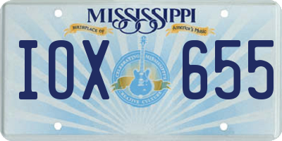 MS license plate IOX655