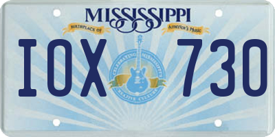 MS license plate IOX730