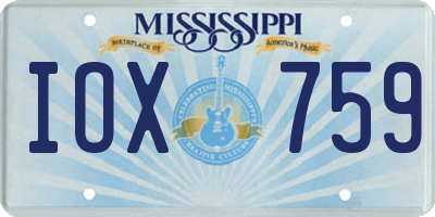 MS license plate IOX759