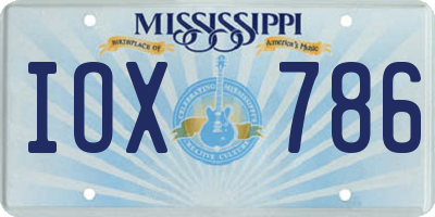 MS license plate IOX786