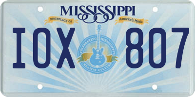 MS license plate IOX807