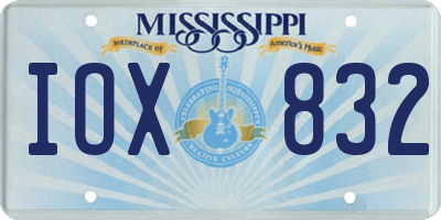MS license plate IOX832