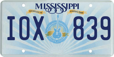 MS license plate IOX839