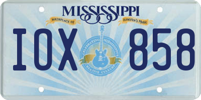 MS license plate IOX858